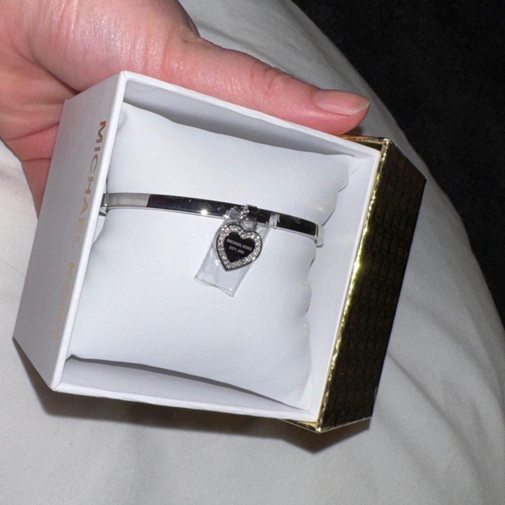 New With Tag: Michael Kors Silver-tone Heart Charm Bracelet